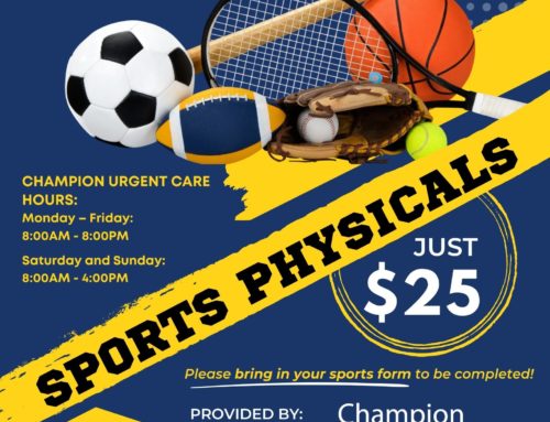 $25 Sports Physicals at Champion Urgent Care!